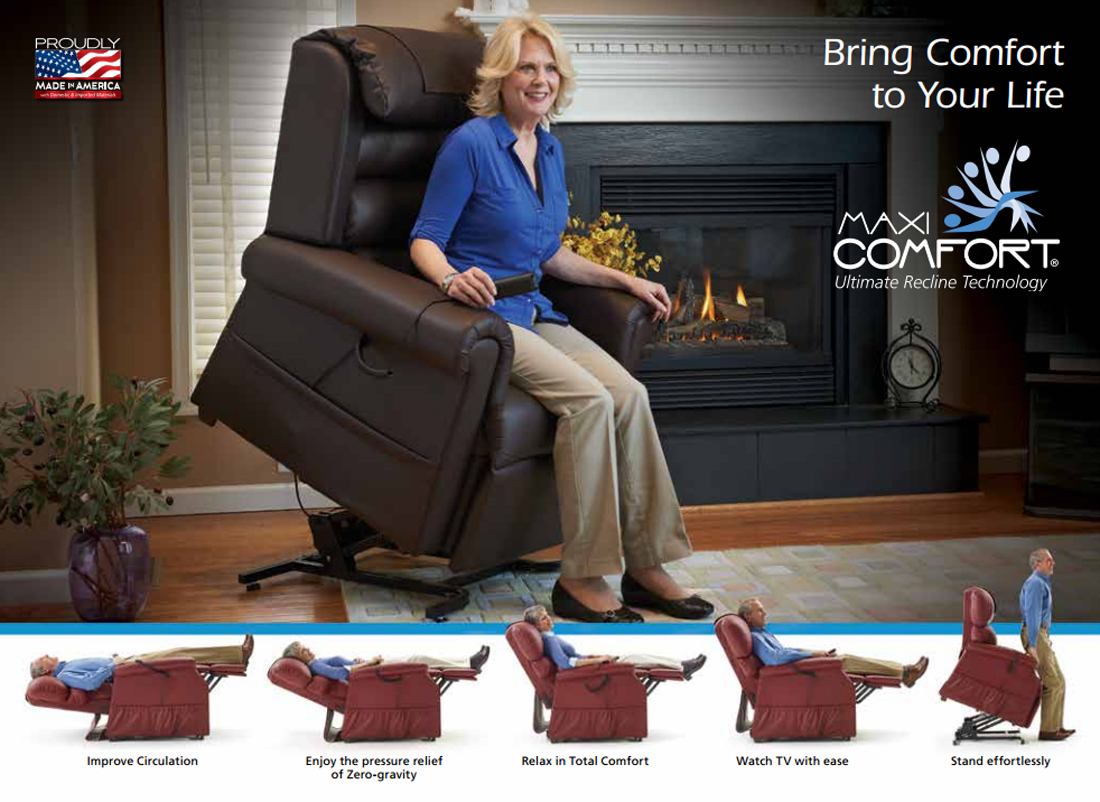 Inland Empire golden lift chair recline by pride viva